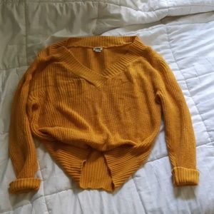 Knit yellow sweater